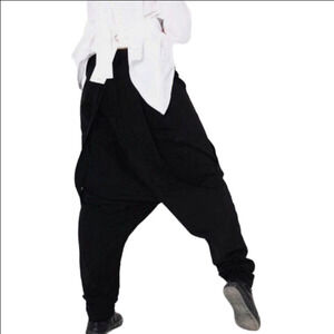 🌺Black Cotton  Loose Wide Leg Bloomers Fashion Pants With Pockets